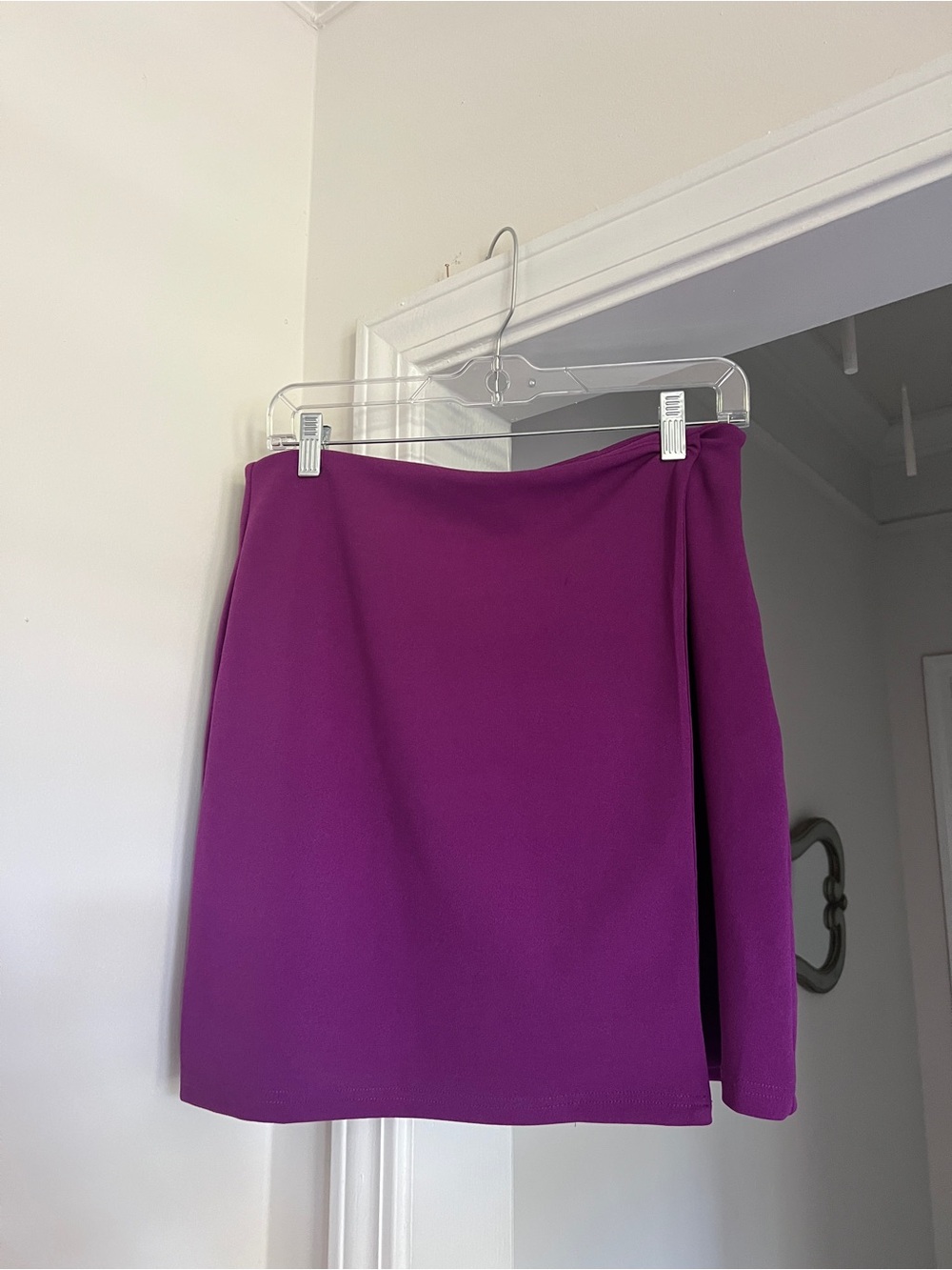 She + Sky Purple Mini Skirt with Side Slit